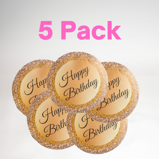 5 Pack Happy Birthday Stickers